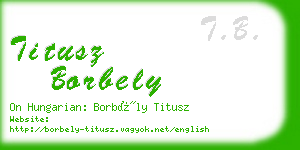 titusz borbely business card